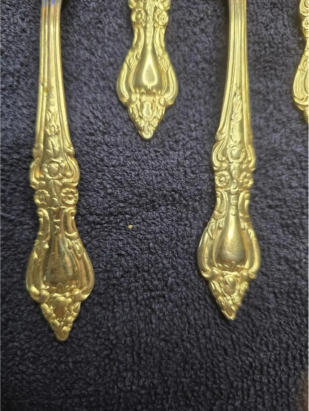 Vintage Set of 10 Royal Sealy RLF1 Gold-Plated Stainless Steel Teaspoons